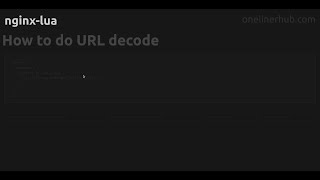 How to do URL decode
