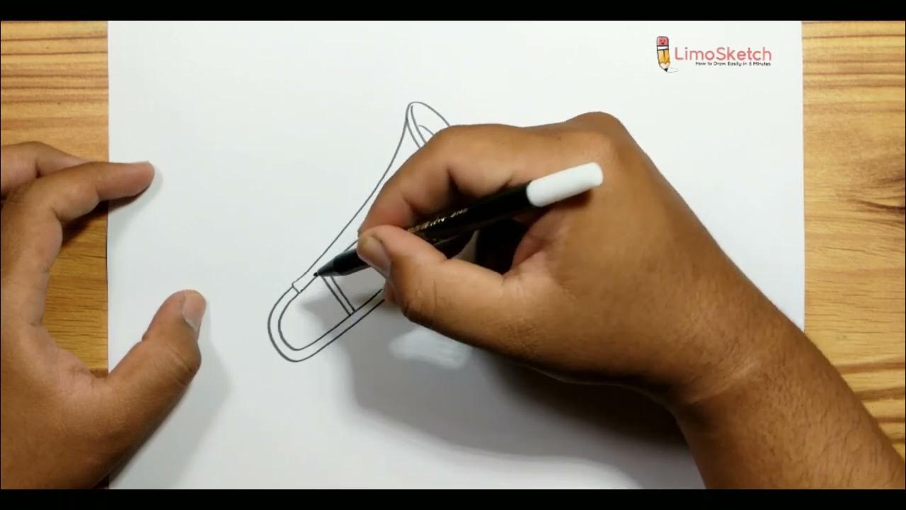 HOW TO DRAW A TROMBONE Easy Step by Step For Kids YouTube