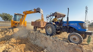 JCB 3DX backhoe l JCB 3DX Loading Mud Kalu Sonalika Mahindra Tractor Trolley working JCB 3DX Backhoe