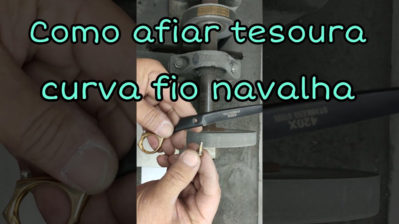 Como afiar tesouras curva fio navalha