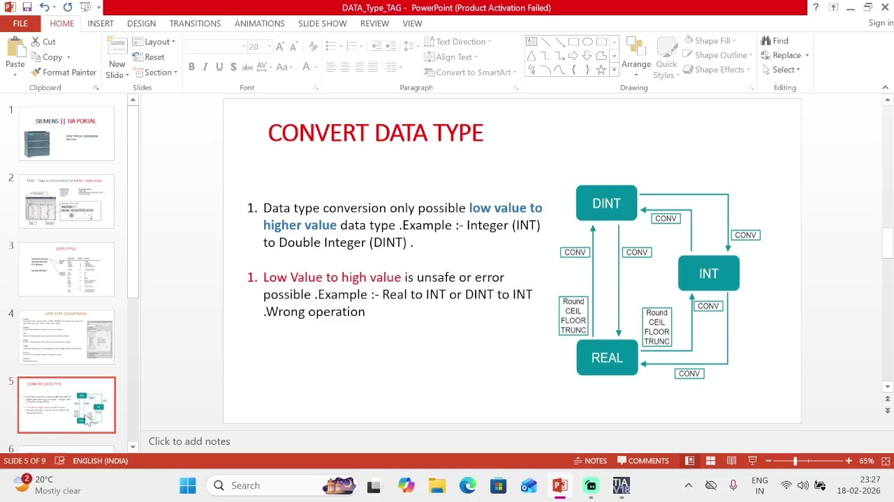 TIA Portal Programming: Data Types and Type Conversion Complete Guide