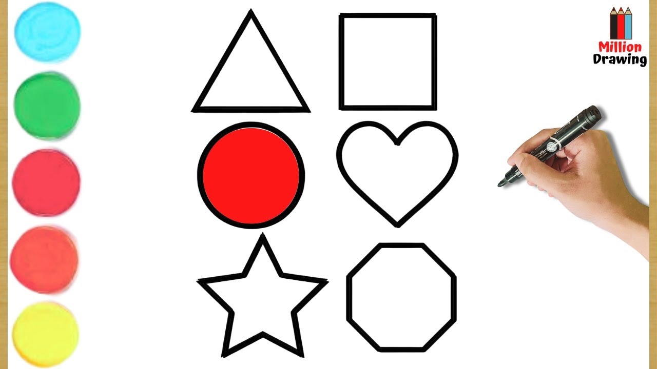How To Draw Easy Shape Drawing and Toddlers_ Child Art| Shapes Song ...