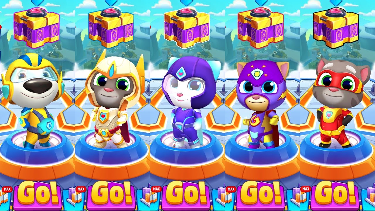 Talking Tom Hero Dash - Tom - Super Hank - Platinum Tom - Arctic