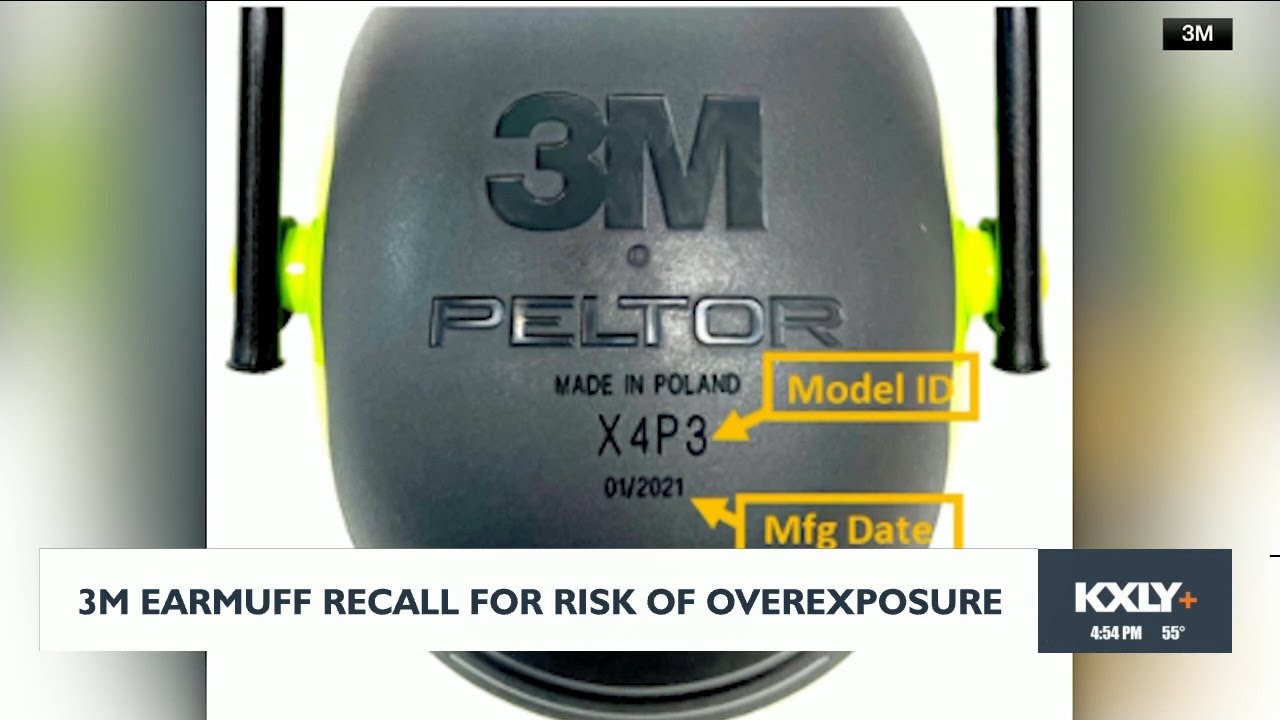 3M earmuff recall for risk of overexposure
