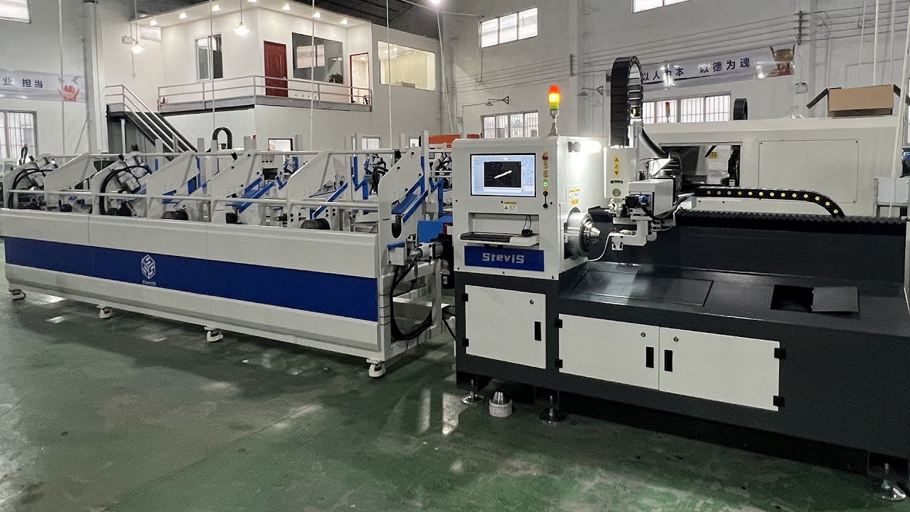 [SteviS Laser] Live show! New designed fast automatic laser tube cutter ...