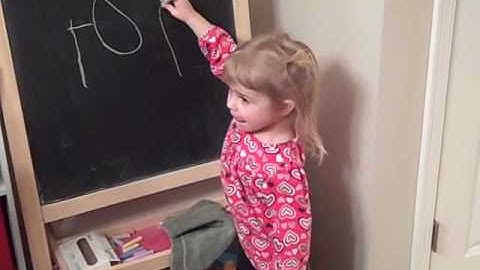 Sophie learns to write a word
