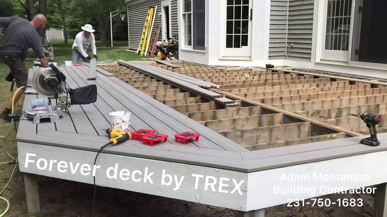 Building Contractor TREX deck job YouTube