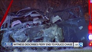 Witness to deadly chase crash: Suspect's car 'exploded' Witness to deadly chase crash: Suspect's car 'exploded'