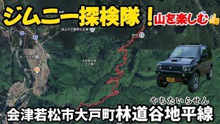 【ジムニー探検隊】誰もいない山の中を独り占め！山奥に続く道。林道谷地平線（会津若松市大戸町）を駆け抜ける！