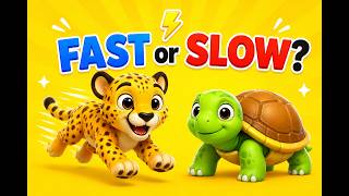FAST or SLOW? ⚡🐢 Easy Animal Quiz for Kids!