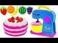 Learn Fruits & Vegetables Strawberry Cake Blender & Mixer Playset Play Doh Learn Colors for Kids
