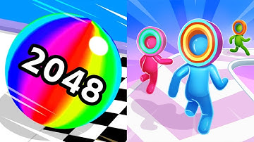 Ball Run 2048 vs Layer Man All Levels Gameplay Dual Games (iOS, Android)