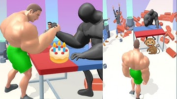 Muscle Rush all level ||  update - android ios || Walkthrough #gameplay || 1vs 9999 muscle rush game