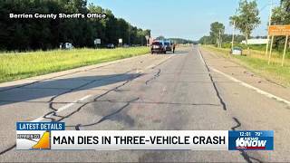 1 dead, 3 injured in Berrien County three-vehicle crash