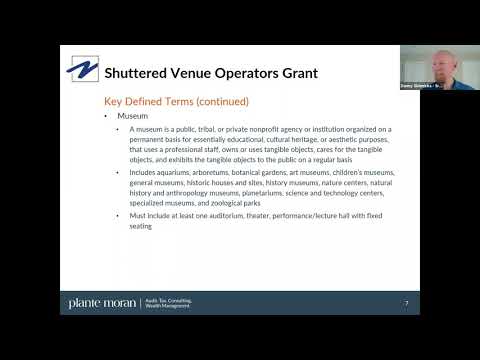 Shuttered Venues & ERTC