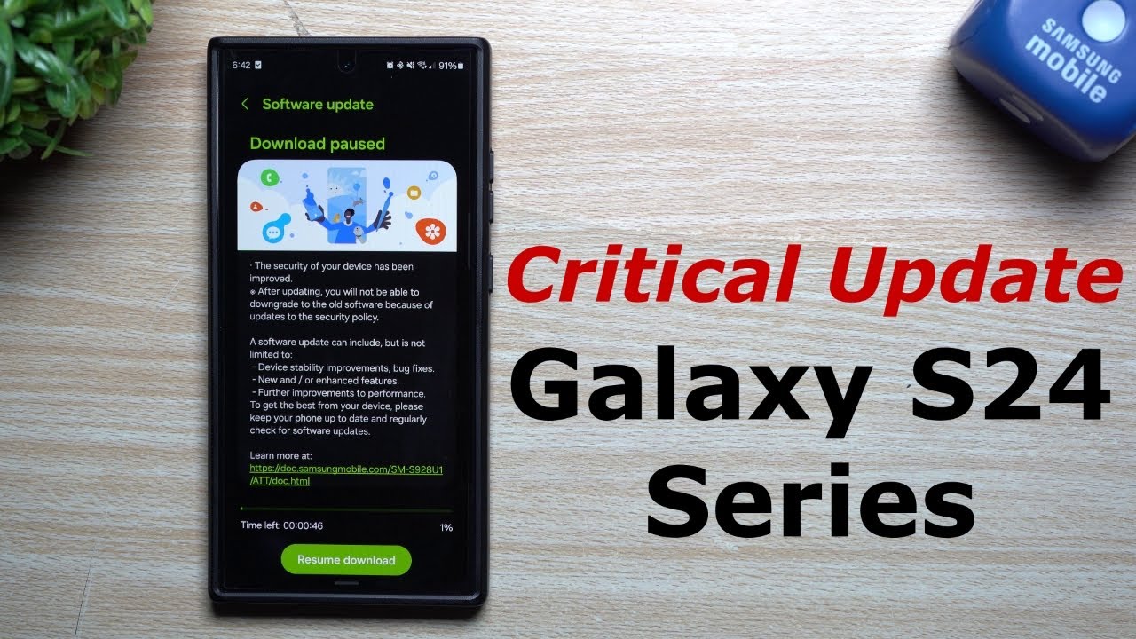 Critical Update for Galaxy S24 Series YouTube