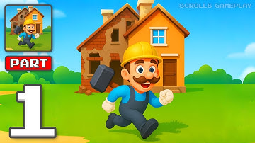 Renovation Master - Gameplay Walkthrough Part 1 - Build Homes Restore Dreams (iOS, Android)