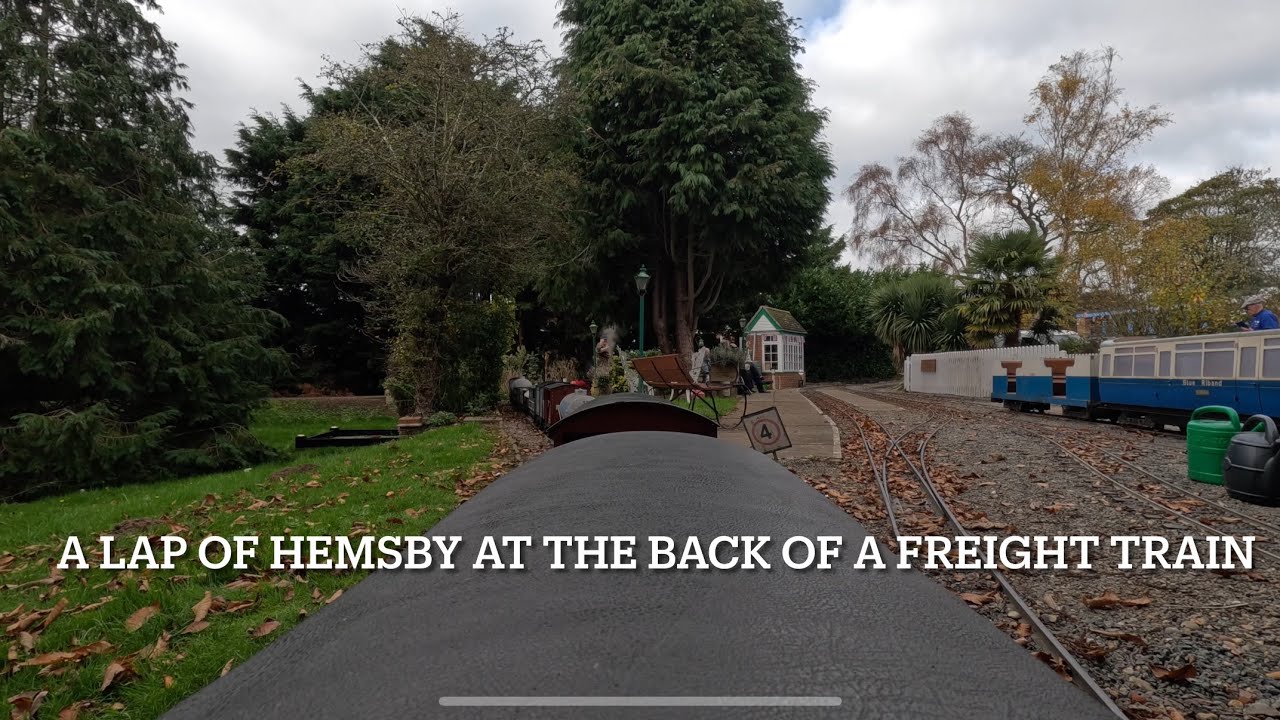 The last lap of Hemsby Miniature Railway with freight
