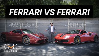 Ferrari 458 speciale vs 488 pista | gve london