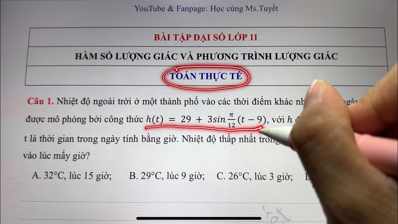 Toán 11.CĐ1. T17: Toán thực tế hàm số lượng giác và phương trình lượng giác