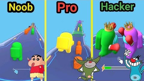 Noob vs Pro vs Hacker in sprint giant||oggy and jack gaming||oggy game