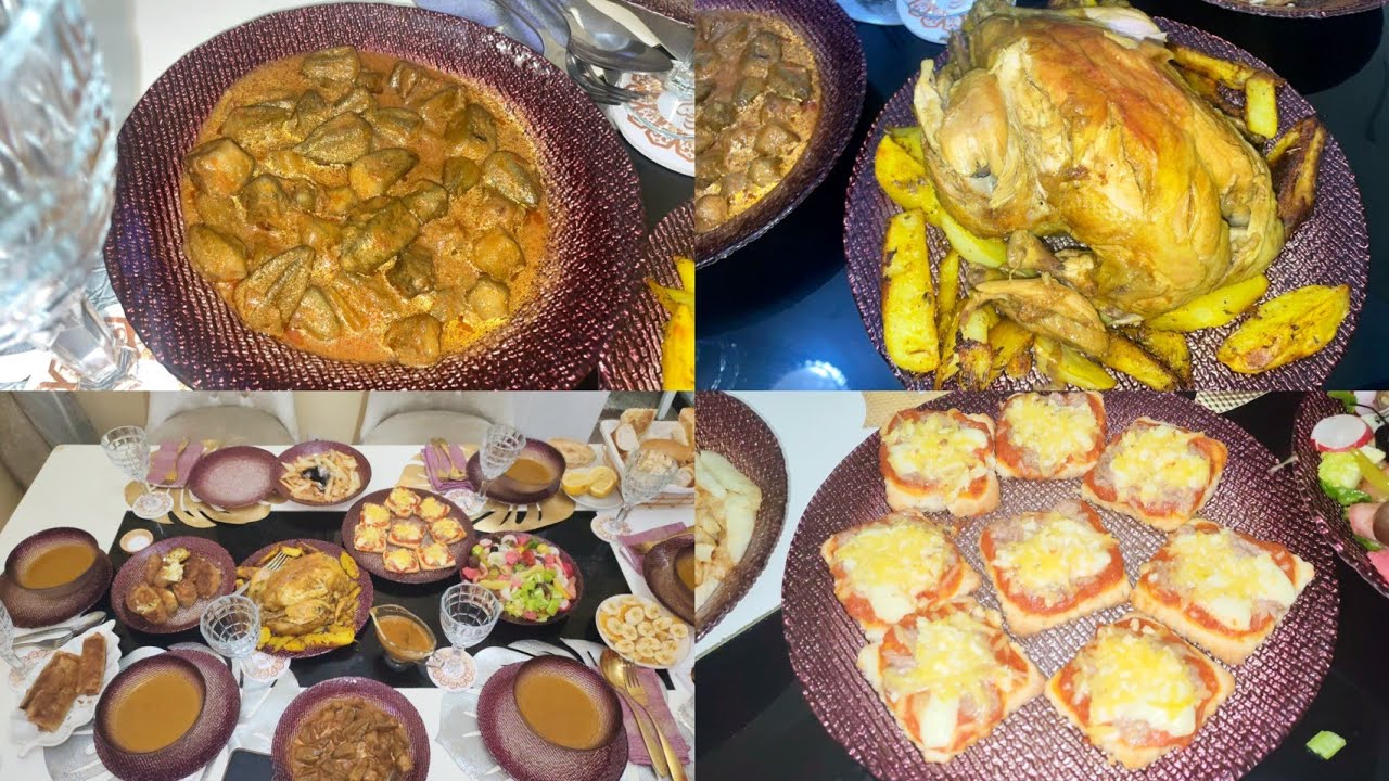 طاولتي لليوم 11 🌙 جاجة محمرة فالطاجين بدون فرن بدون ماء 🍗 قناوية، كروكات 🧆❤️🌷