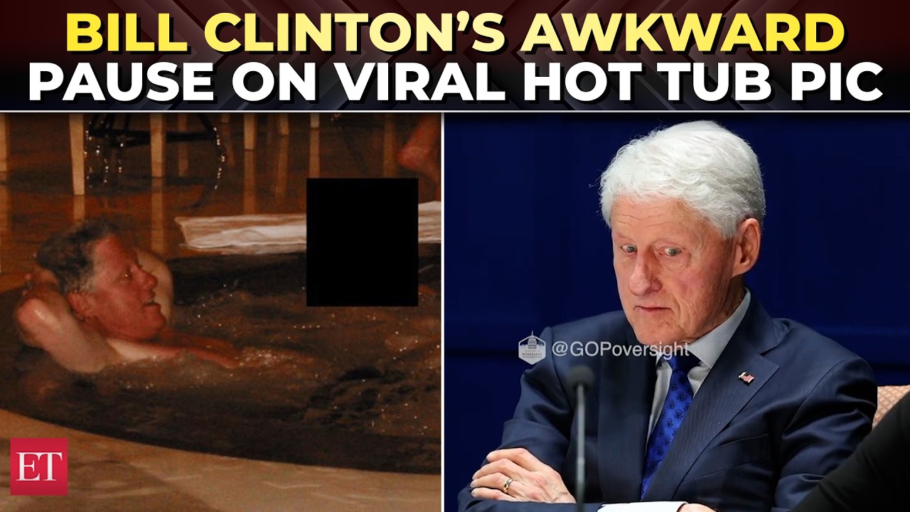 ‘I didn’t know the photo…’: Bill Clinton takes pause to answer about infamous hot tub photo| WATCH