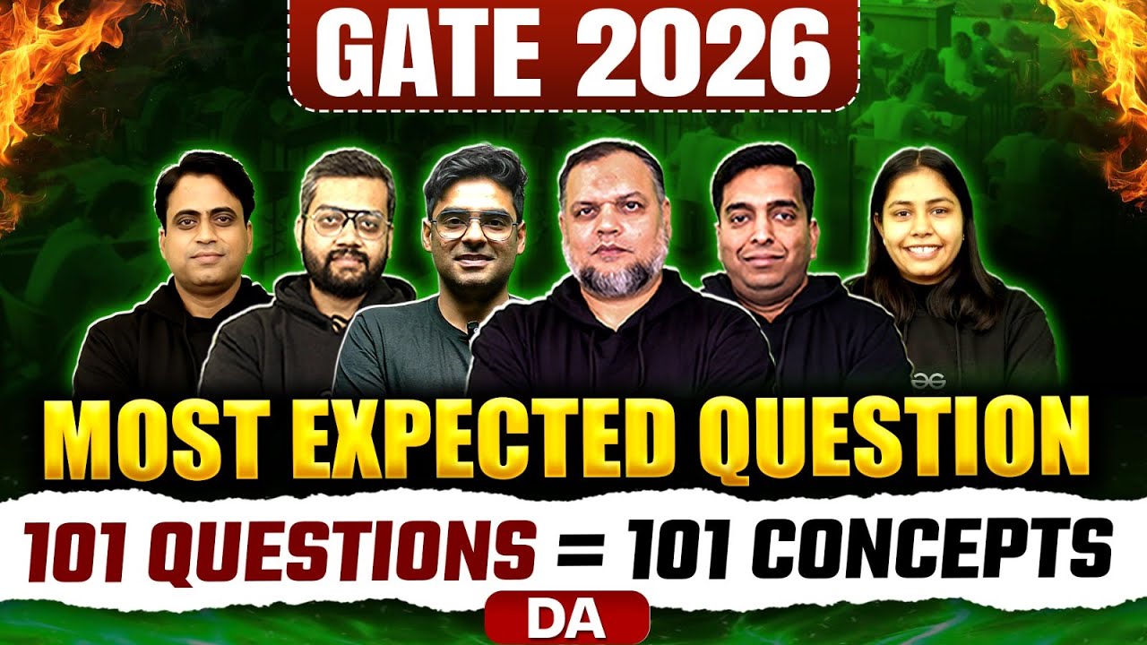 GATE DA 2026 | Most Expected Question | 101 Questions = 101 Concepts