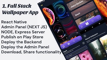 Build Full Stack Wallpaper App with React Native, Next.js, MongoDB, Express.js, and Node.js Part -1