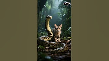 Cat Hides from Giant Python #cat #python