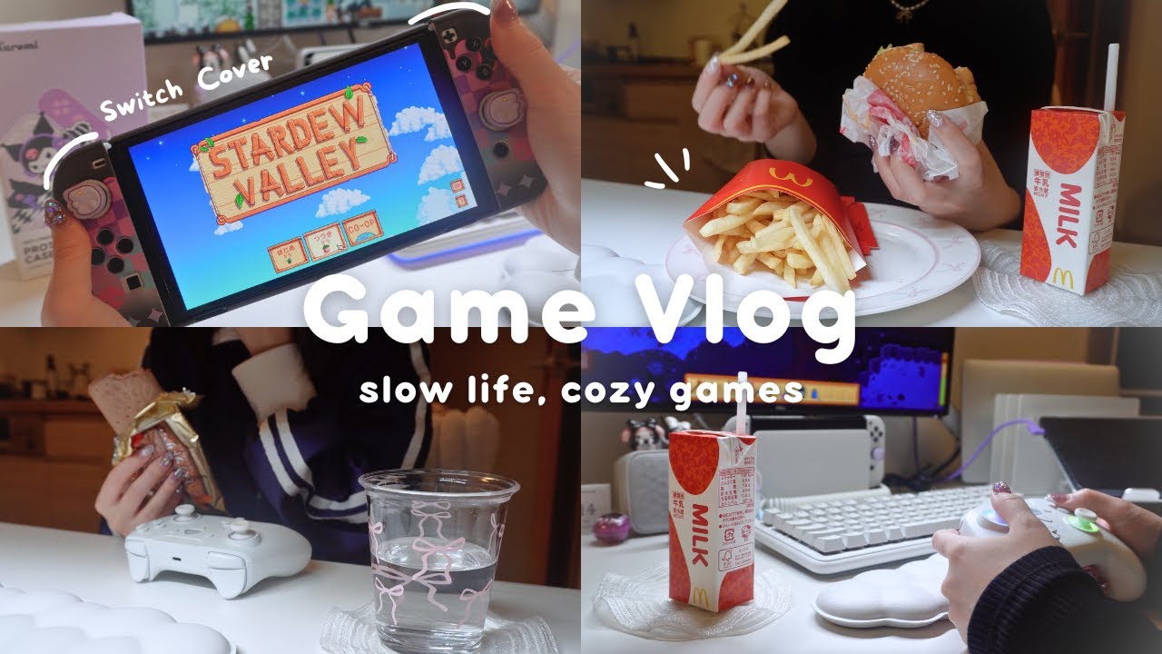 マックとゲームで充実させる華金🍔 Stardew Valley🎮, Switchアクセサリ開封 | Game vlog