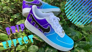 Custom Air Force 1 Cartoons Drip Purple