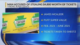 Man accused of stealing $4,800 worth of Pennsylvania Lottery tickets