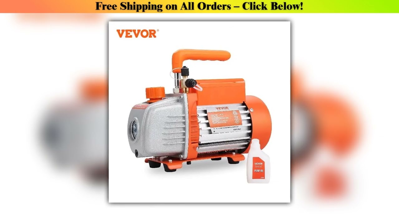VEVOR 1&2 Stage Vacuum Pump 3.5/5/7CFM AC120V Air Conditioning Conditioner Vacuum Pump for HVAC