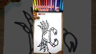 menggambar kepiting dari huruf K. | menggambar untuk anak anak