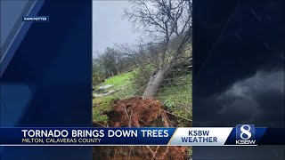 Tornado with 90 mph winds hit Calaveras County and uprooted trees, National Weather Service says
