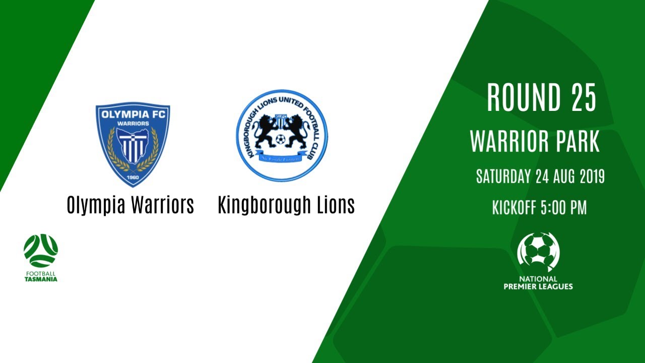 NPL Round 25, Olympia Warriors v Kingborough Lions at Warrior Park