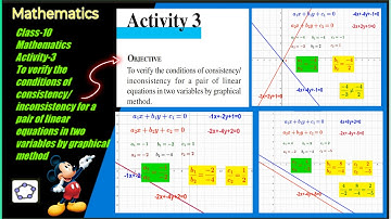 Class-10 || Maths activity-3 |To verify the conditions of consistency/inconsistency  linear equation