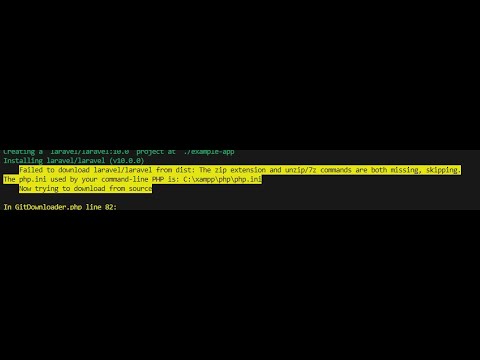 How to fix Failed to download laravel/laravel from dist: The zip extension and unzip/7z is missing