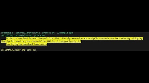 How to fix Failed to download laravel/laravel from dist: The zip extension and unzip/7z is missing
