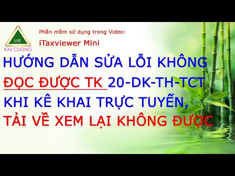 Video MRKC_Hướng dẫn sửa lỗi tờ khai 20-DK-TH-TCT không đọc... - youtube