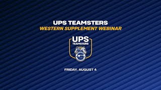 UPS Teamsters Western Conference Webinar