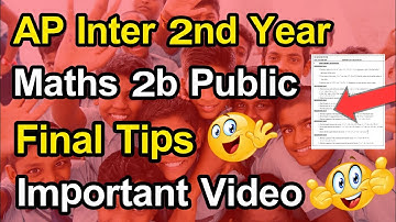 ap inter 2nd year maths 2b final tips important video 🥳
