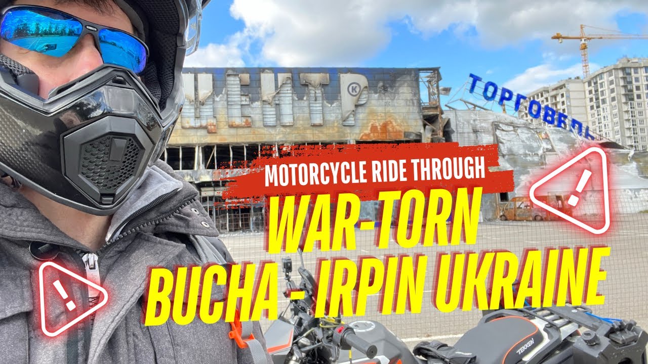 Motorcycle Ride through Bucha, Kyiv, Irpin, and Hostomel Ukraine
