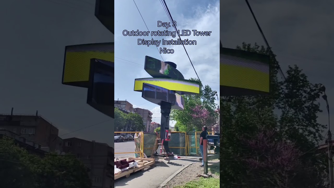 Revolutionize Street Advertising with Our Outdoor Rotating LED Tower Display! 