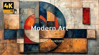 Modern Abstract Frame TV Art | Neutral Art Slideshow | 4 Hour Ambient TV Display)