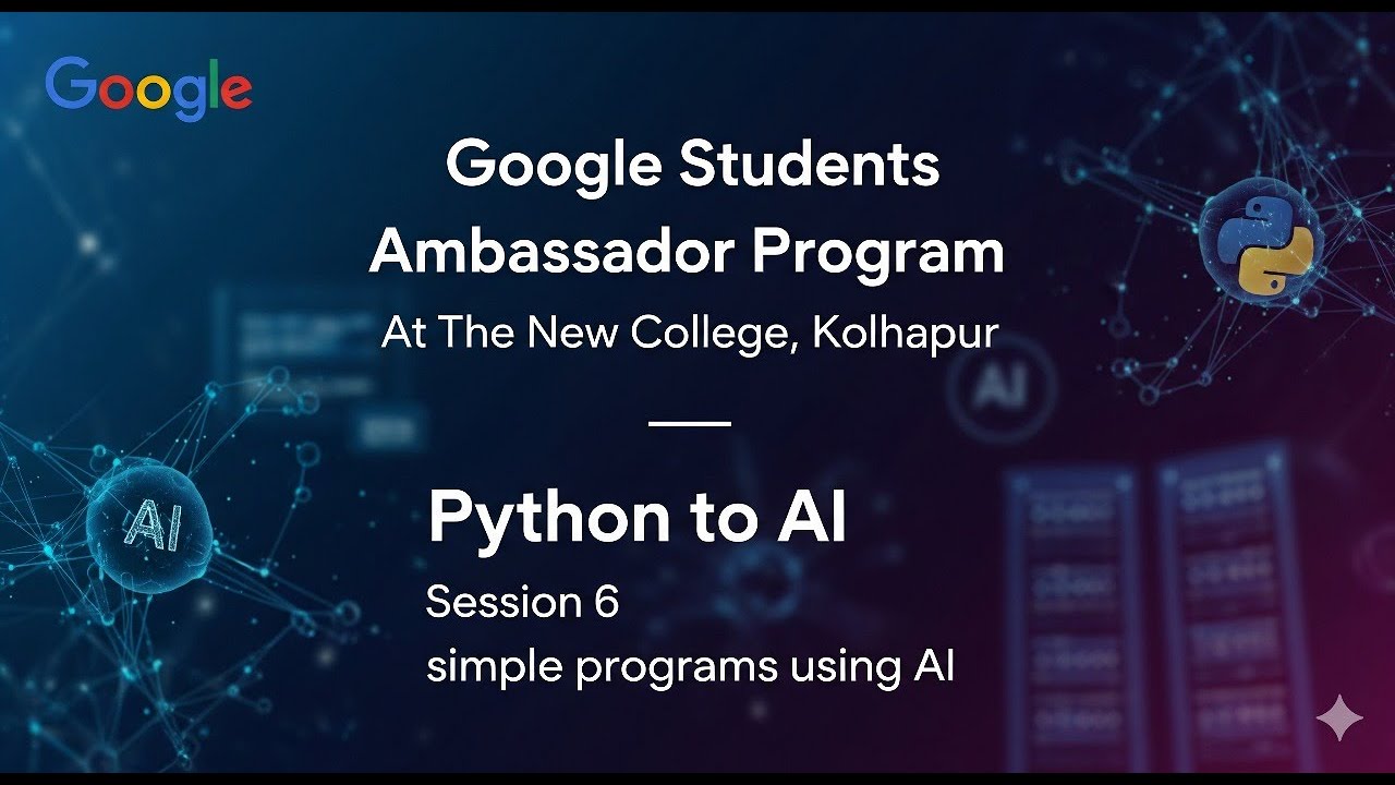 NCK GSA: Python to AI Bootcamp | Day 6: Simple Program using Ai - YouTube