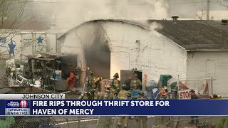 Crews respond to fire at Haven of Mercy Thrift Store