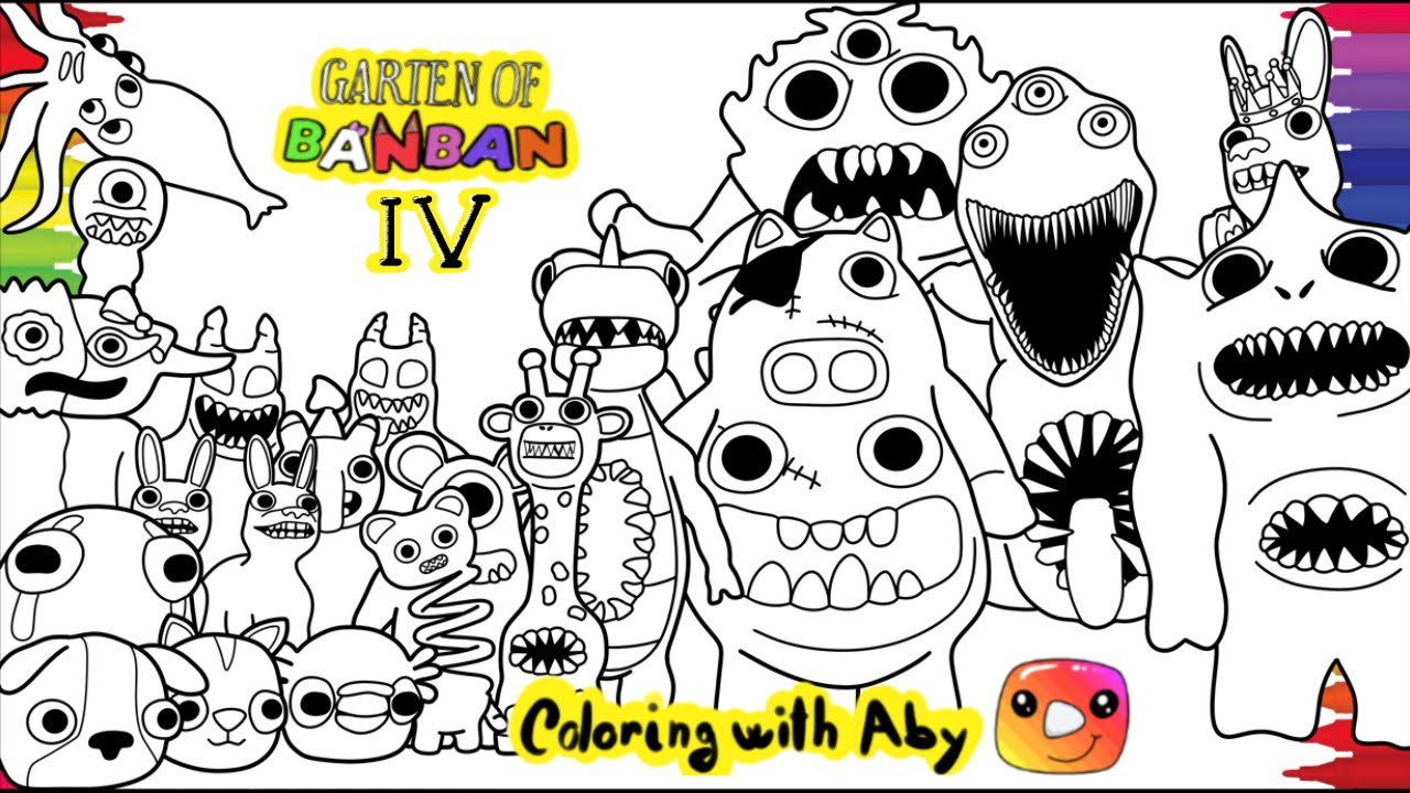 Garten Of Banban Chapter 4 New Coloring pages / Color All New Monsters /  Cartoon - On & On [NCS] -  in 2023