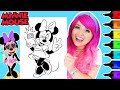 Coloring Minnie Mouse Selfie Disney Coloring Page | Ohuhu Art Markers